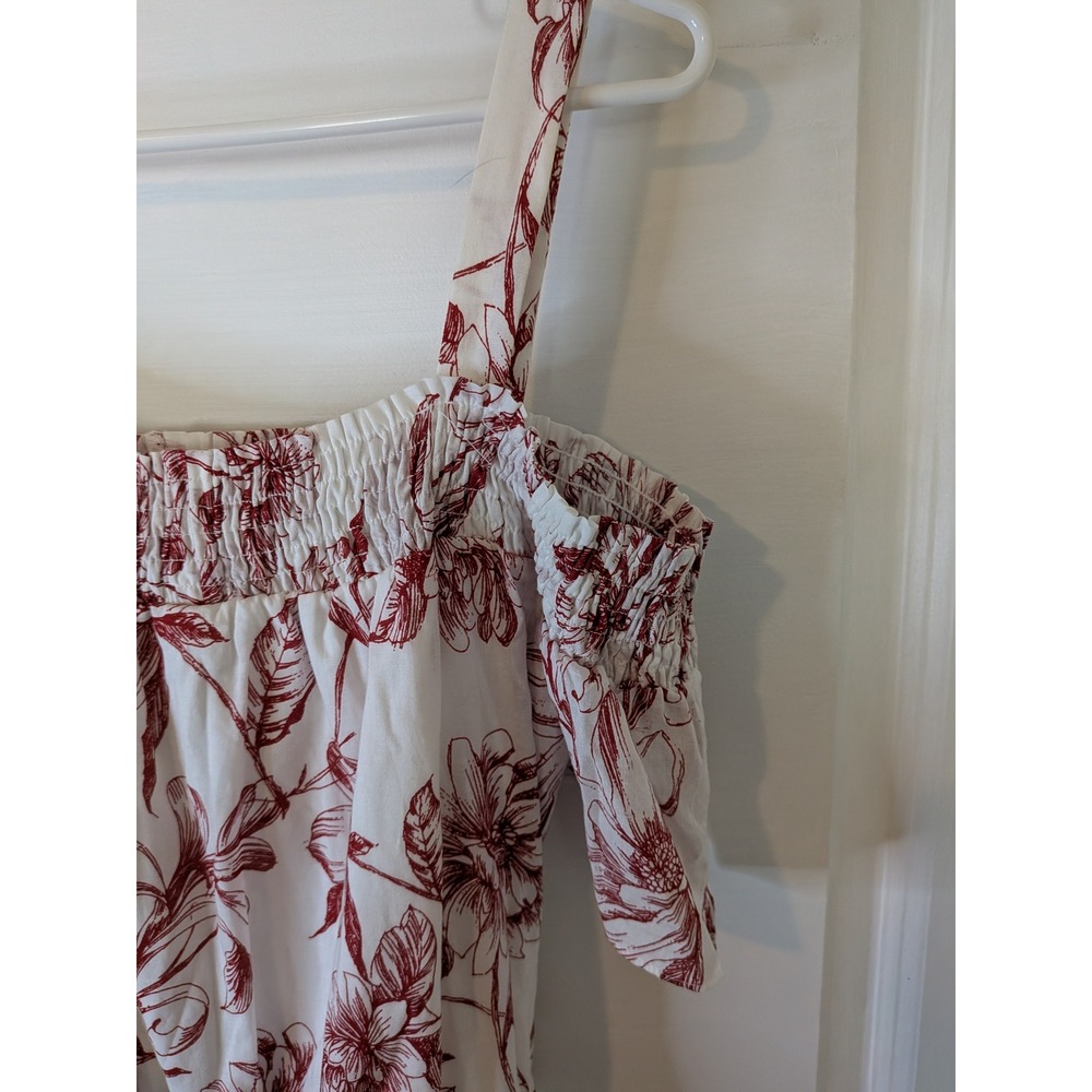 Julia Jordan Womens Red White Floral Toile Cold‎ Shoulder Maxi Dress Size 10 - Picture 2 of 6